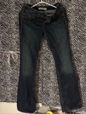 1921 dark blue bootcut low rise jeans